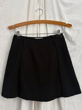 Donna Degnan 90s Chic Minimalist Black Mini Skirt 26" Preppy Y2K Old Money VTG